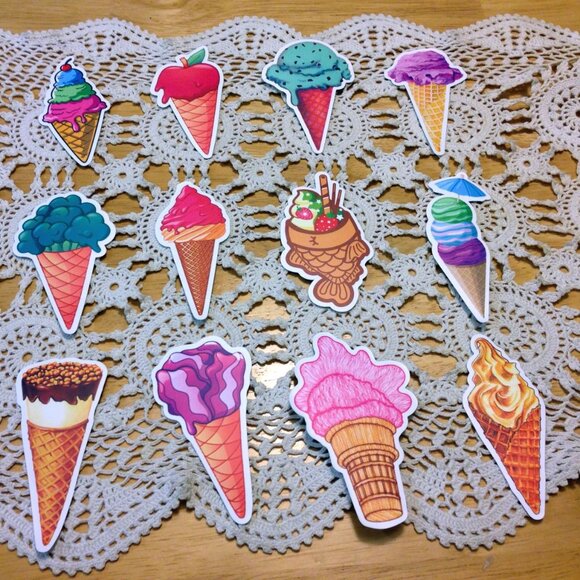 Stickers for cellphones, laptops, lockers, crafting, scrapbooks,ice cream cones - Picture 1 of 5